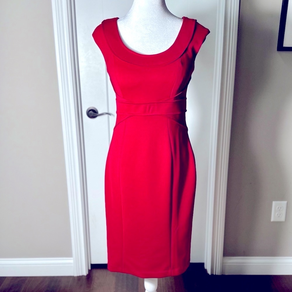 White House Black Market Red Sleeveless Dress Size 4
